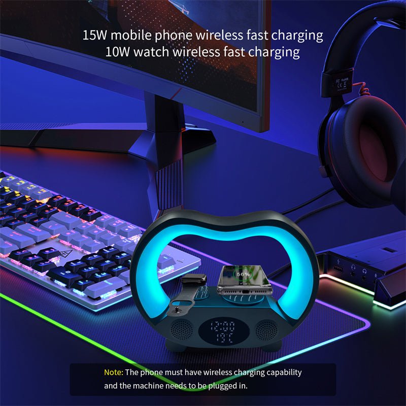 2024 6-in-1 Smart LED Table Lamp with Wireless Charger & Bluetooth Speaker